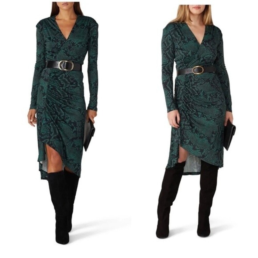 Atlein green snake print dress size 38/S